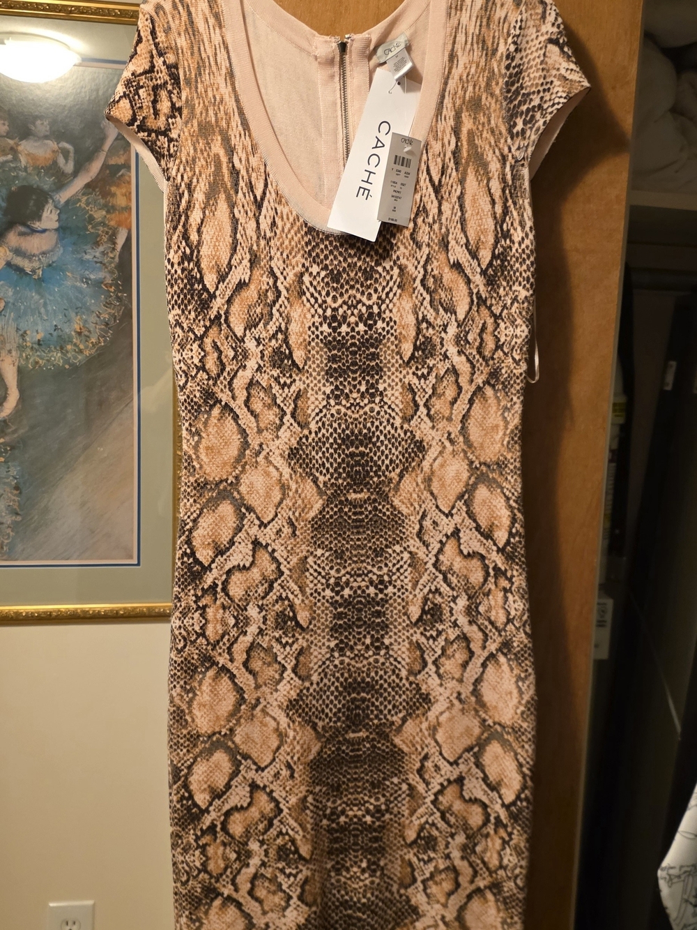 NWT Caché Pink Animal Print Bodycon Dress - Picture 2 of 7